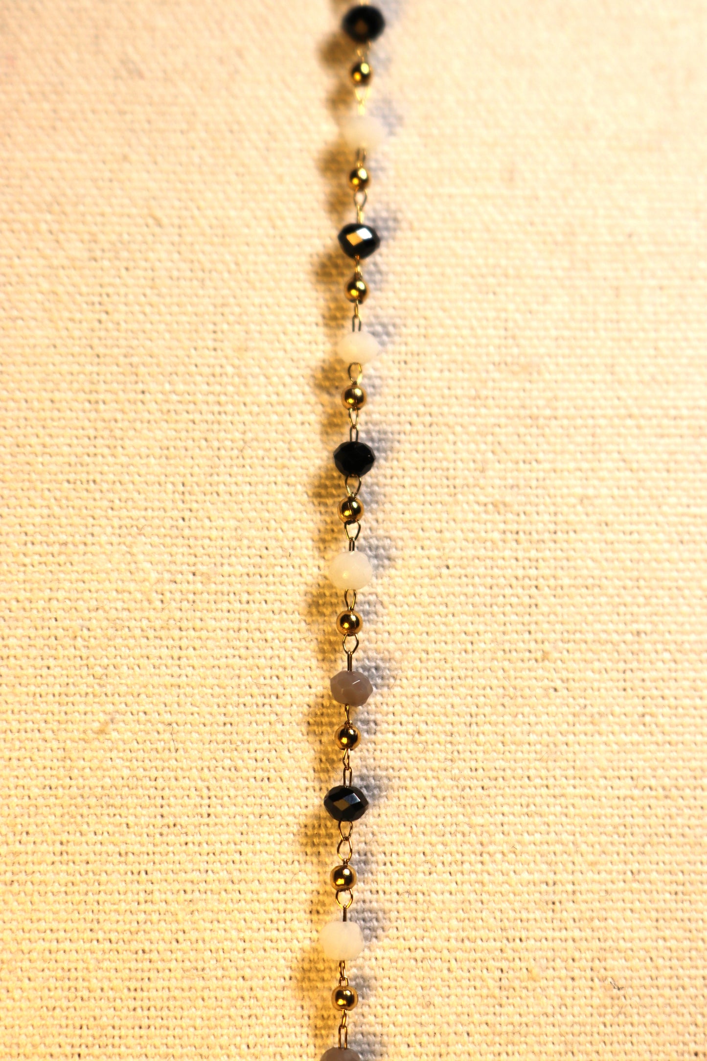 Bracelet - chaîne boule noire et blanche
