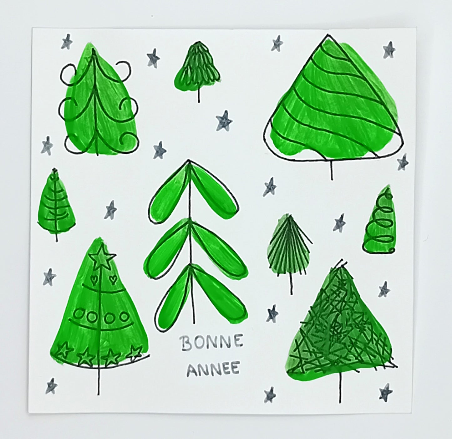 Carte de Vœux Petits sapins