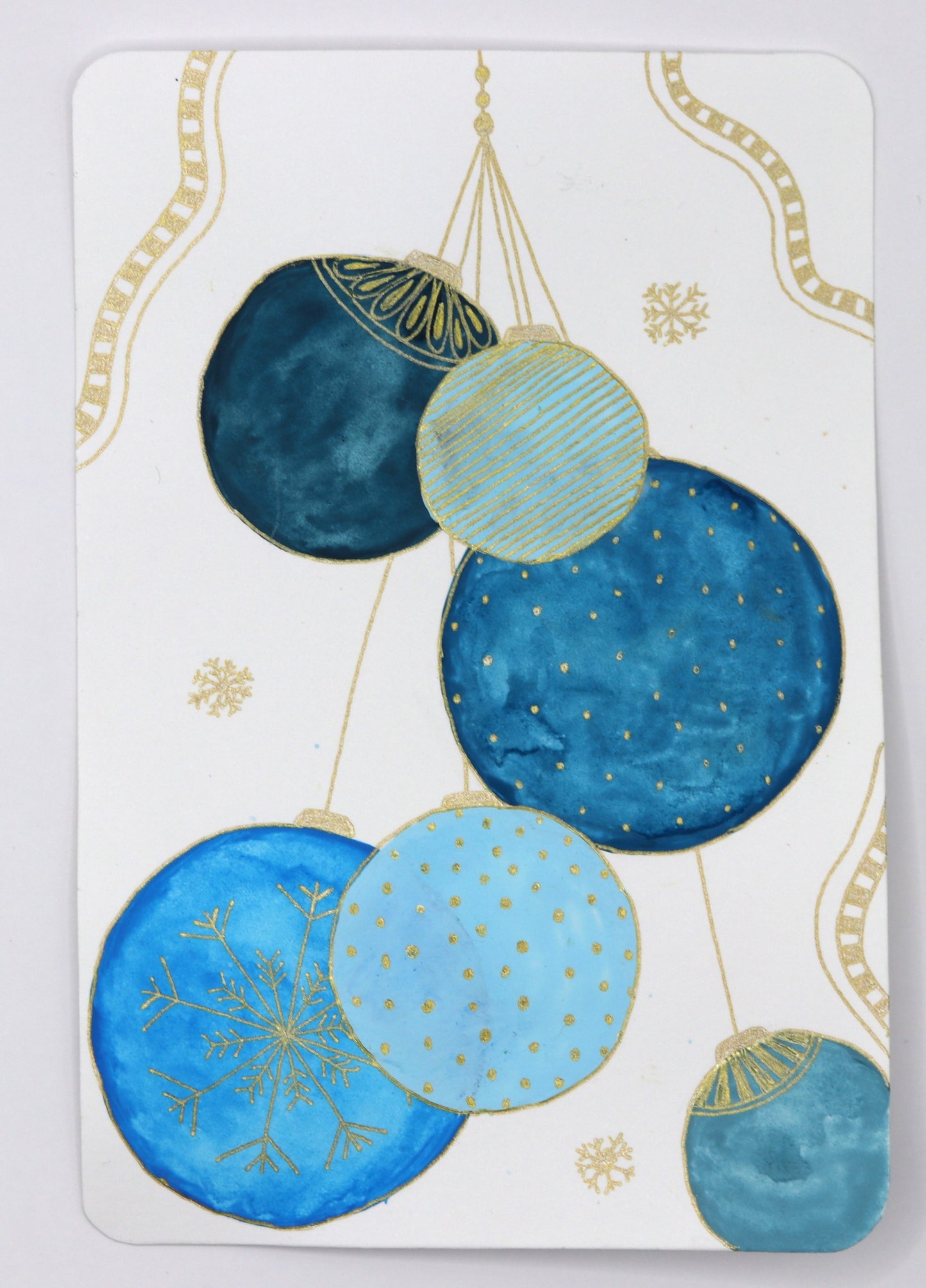 Carte de Vœux Boules Bleu