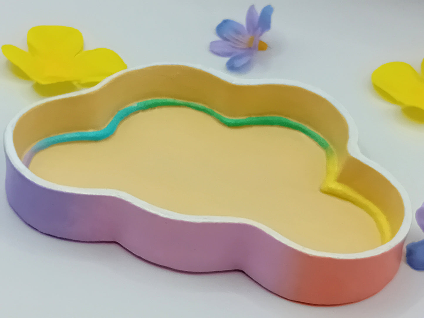 Vide poche/ soucoupe - nuage arc-en-ciel