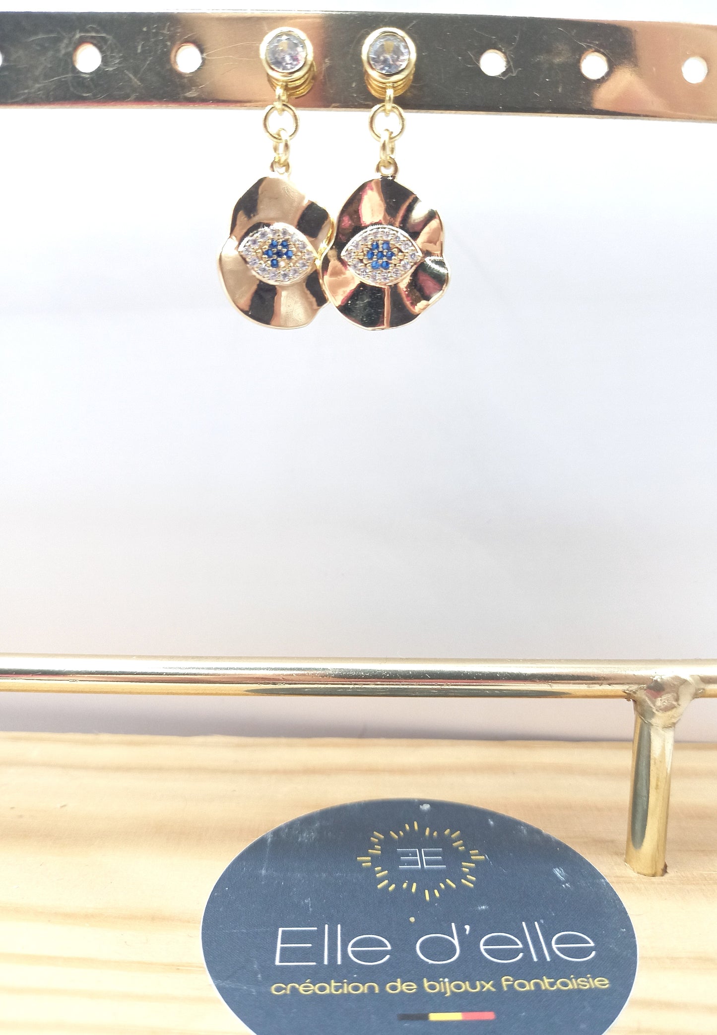 Boucle d'oreille - oeil bleu