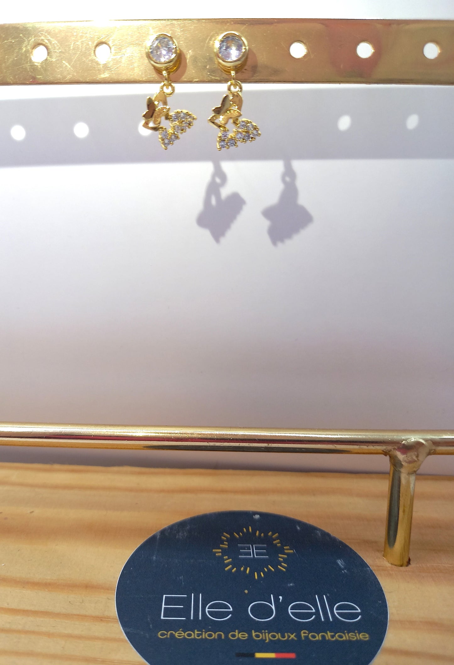 Boucle d'oreille - papillon brillant