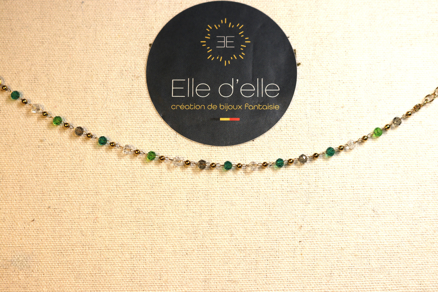 Bracelet - chaîne boule verte