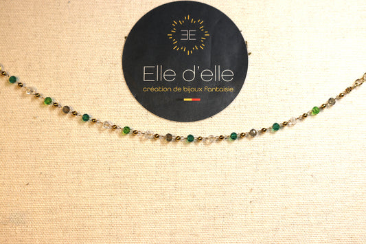 Bracelet - chaîne boule verte