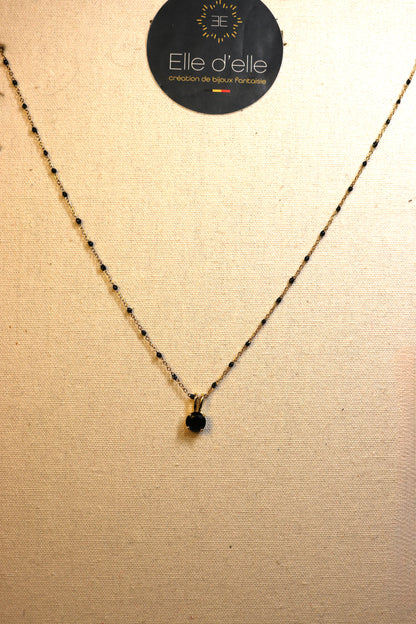 Collier - chaîne boule noire