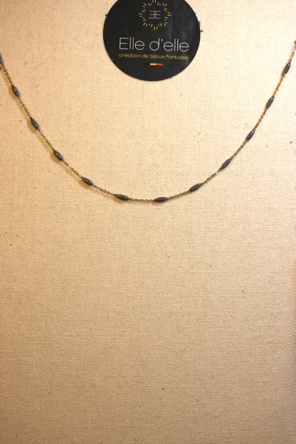 Collier - chaîne oval gris