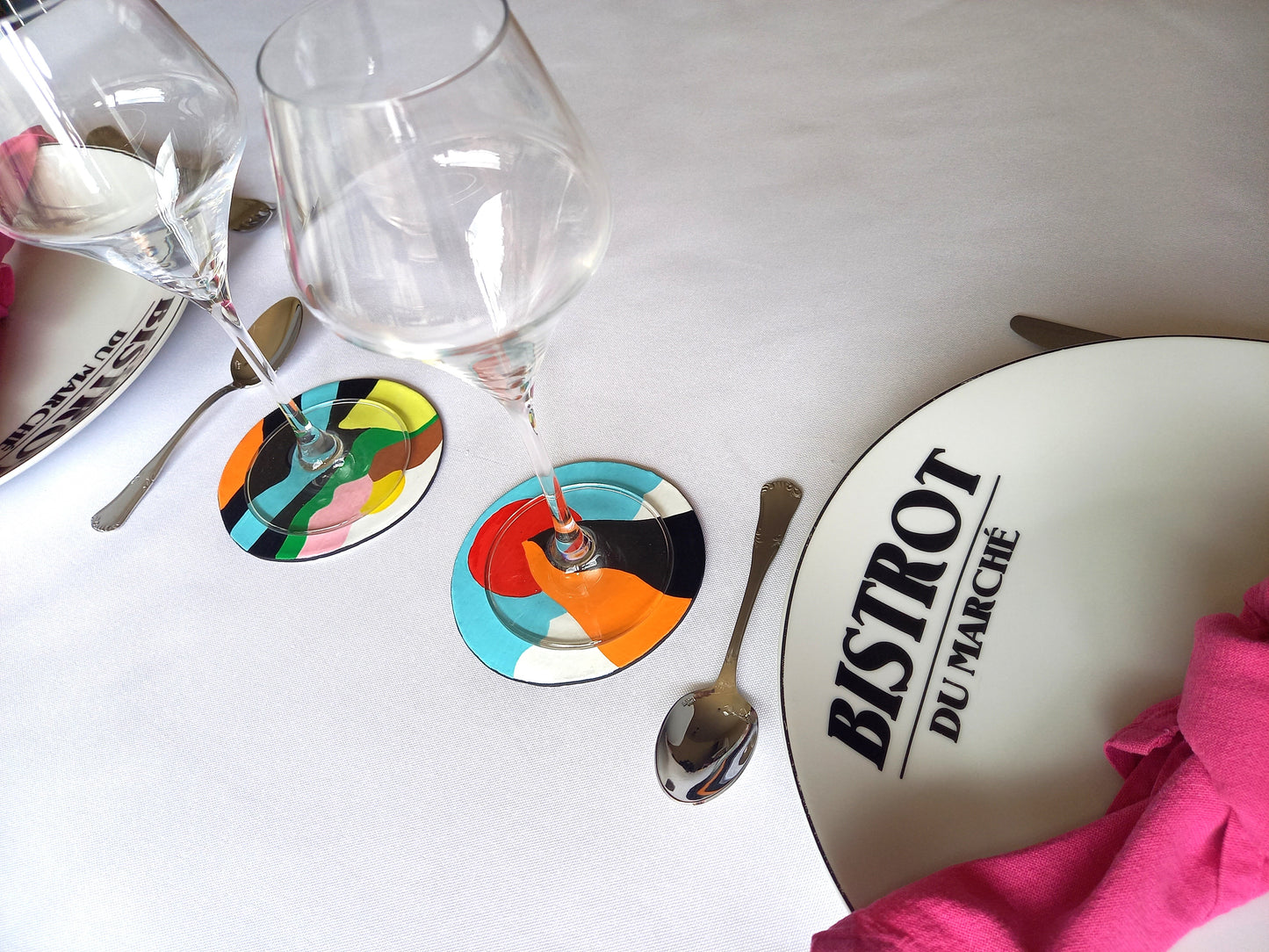 Dessous de verre montagne coloré  fait main