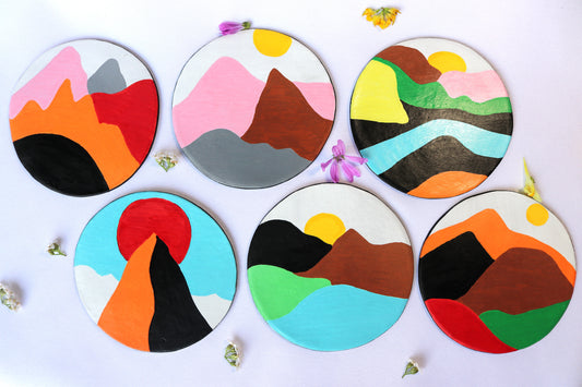 Dessous de verre montagne fait main