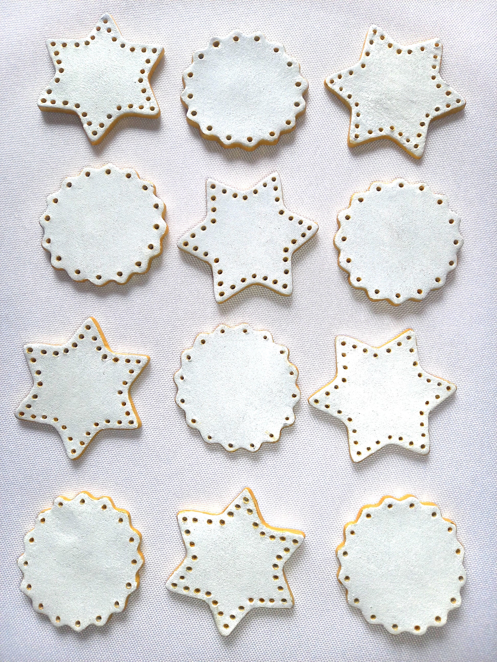 Ensemble de décoration de table en argile de couleur blanc et or fait main
