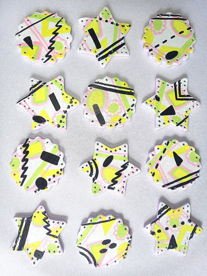 Lot 4 décorations table forme rond et étoile fait main