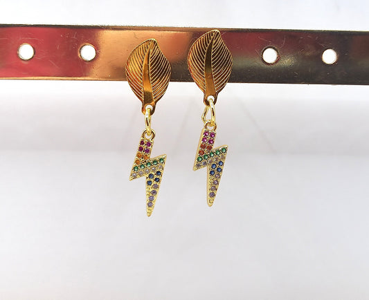 Boucle d'oreille - éclair brillant