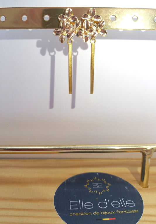 Boucle d'oreille - fleur tige