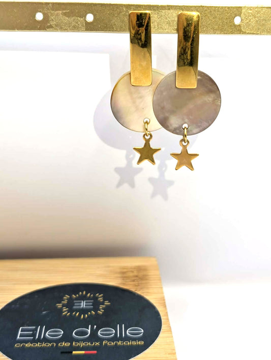 Boucle d'oreille - rond étoile