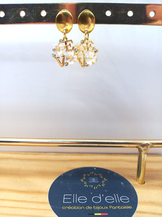 Boucle d'oreille - love fleur