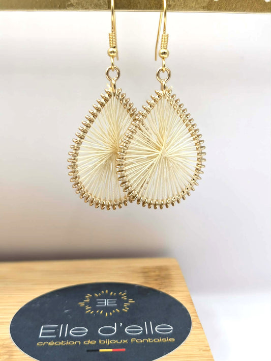 Boucle d'oreille - goutte tissage