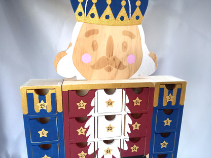 Calendrier de l'avent casse-noisette bordeaux-bleu